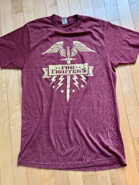 Foo Fighters Optima Tag Heathered Maroon Band Tee Size Small
